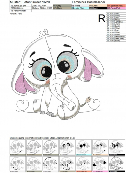 Preview: Süsser Elefant (13x18 ; 20x20)